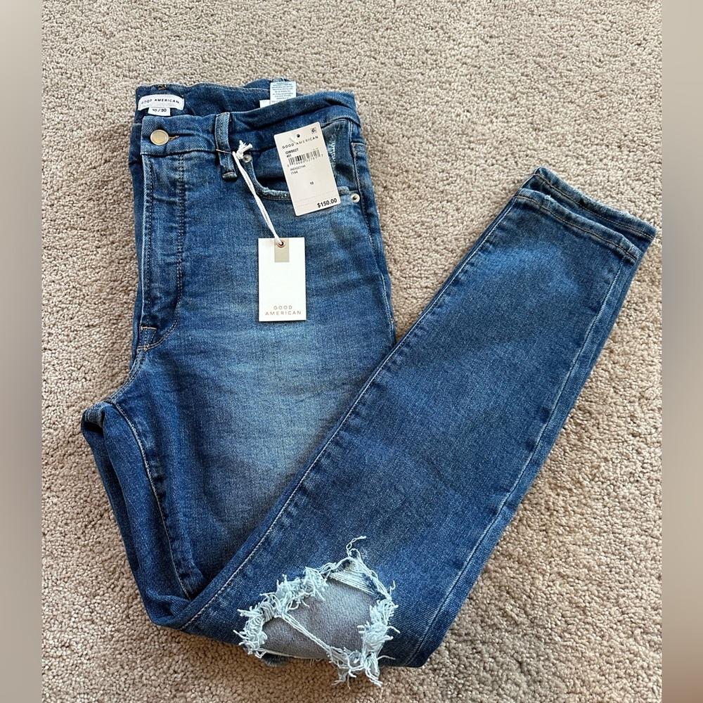 Good American Good Waist High Rise Skinny Sz 10